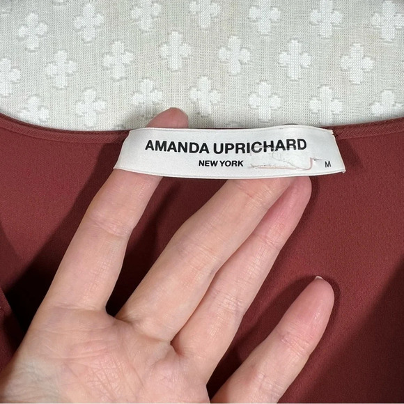 Amanda Uprichard Orange Brown Twist Front Top - Picture 4 of 6